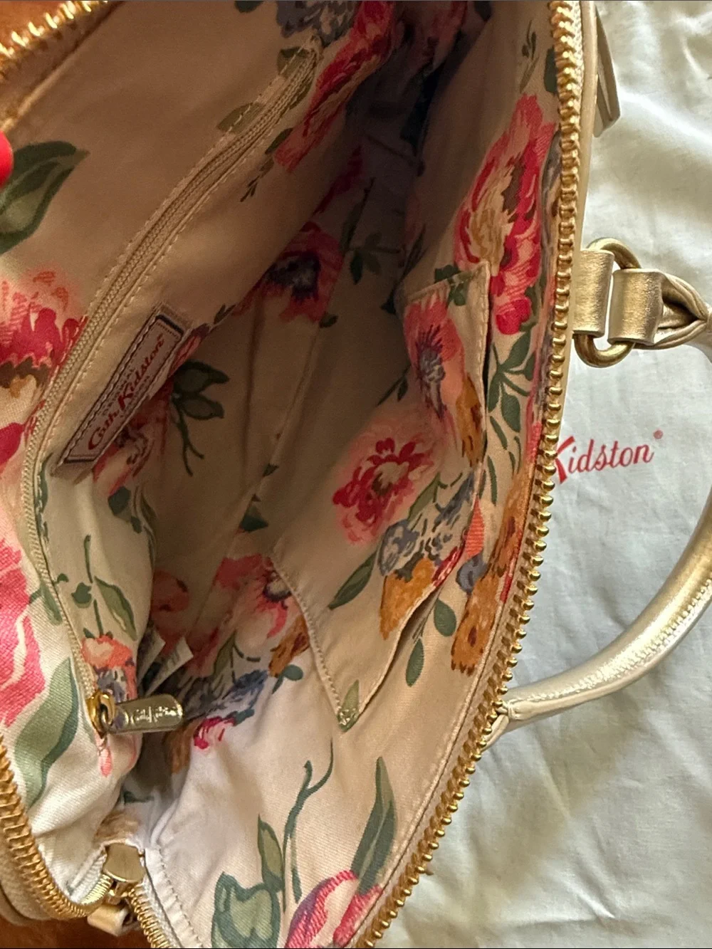 Cath Kidston Metallic Gold Dome-Top Satchel